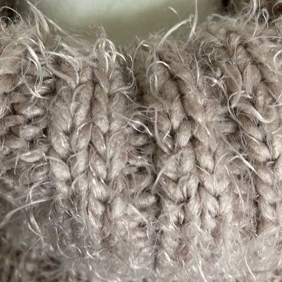 Lush Women's Chunky Soft Mauve Oversized Cowl Turtleneck Knit Sweater. Sz L - Picture 10 of 16